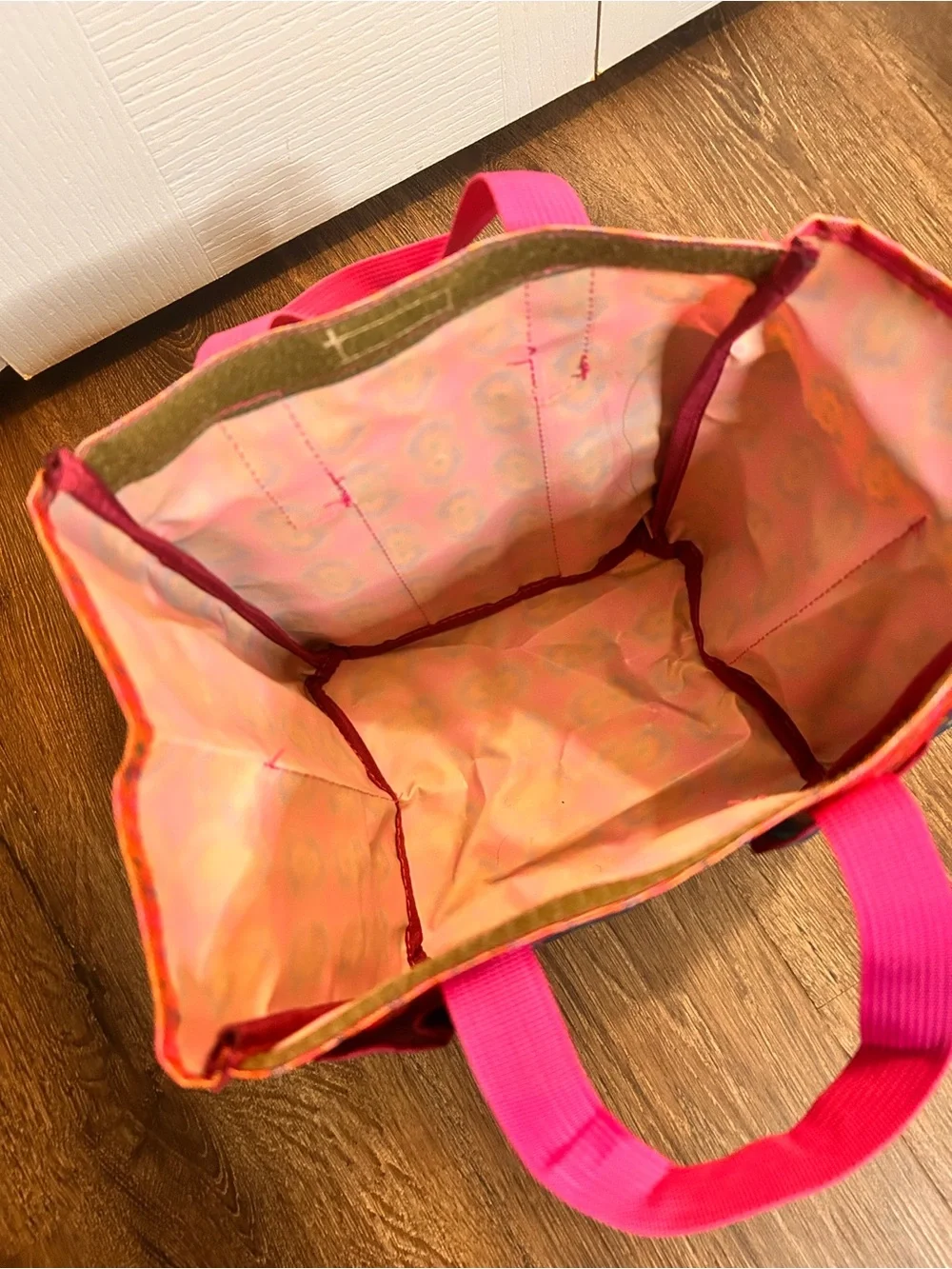 NATURAL LIFE Pink and Navy Floral Utility Tote Bag Garden Boho